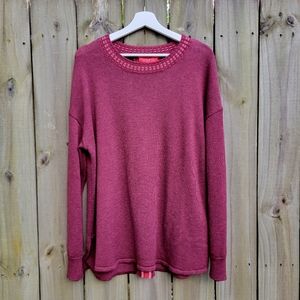 Krimson Klover Merino Wool Blend Burgundy Pullover Sweater XL